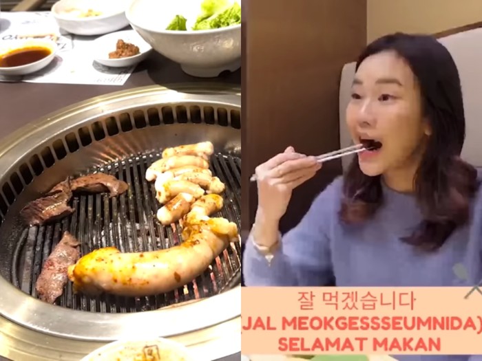 Jessica Jane makan daechang pertama kali