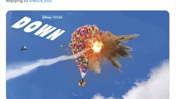 Penembakan balon mata-mata China kalau menjadi film besutan Disney. Foto: Twitter