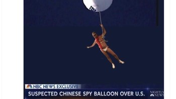 Balon mata-mata China ternyata mengangkut seseorang. Foto: Twitter