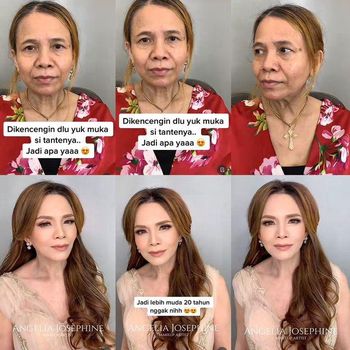 MUA mengunggah transformasi makeup wanita usia 60 tahun jadi pangling.
