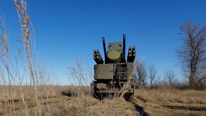 A view shows a Russian Pantsir anti-aircraft missile system on combat duty in the course of Russia-Ukraine conflict in the Luhansk region, Russian-controlled Ukraine, January 25, 2023. REUTERS/Alexander Ermochenko