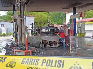 Mobil Pikap Hangus saat SPBU di Toraja Utara Terbakar, Sopir Kritis