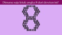 Sepintas hanya B dan 3 yang terlihat. Bisa temukan semua angka 8? Foto: Fadilla Namira/detikHealth