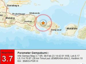 Gempa Darat M 3,7 Guncang Jembrana!