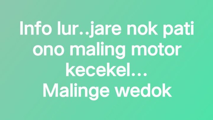 Heboh kabar penangkapan wanita diduga maling motor di Pati.