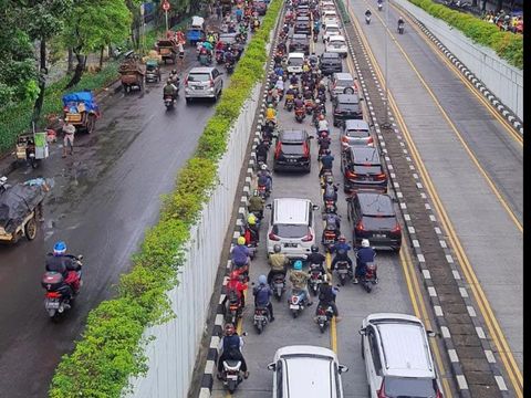 Kemacetan Jakarta, Rabu (8/2/2023).