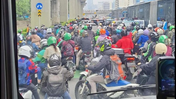 Kemacetan Jakarta, Rabu (8/2/2023).