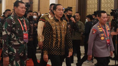Momen Presiden Jokowi Hadiri Rapim TNI-Polri 2023