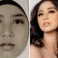 Kalau yang satu ini pas foto milik Dewi Perssik. Penampilan Dewi Perssik dulu saat mengenakan hijab tampak manglingi. Kalau kamu lebih suka penampilannya dulu atau saat ini? Foto: dok. Instagram/@dewiperssikreal