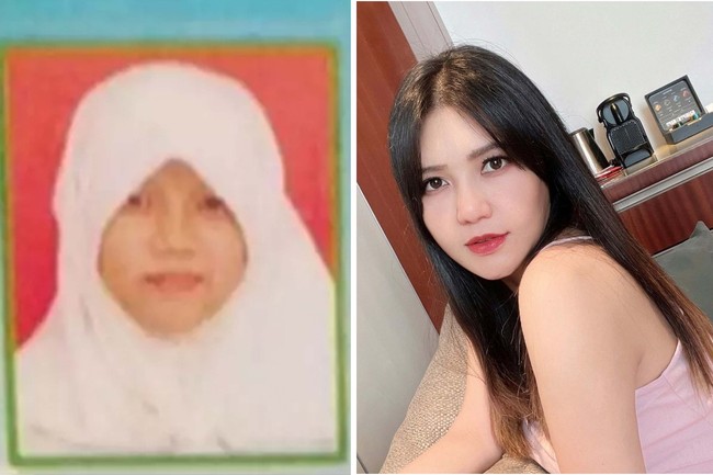 Tak kalah manglingi, penampilan Via Vallen di pas fotonya saat masih bersekolah juga tampak berbeda dengan saat ini. Di pas foto sekolahnya Via Vallen tampak mengenakan hijab berwarna putih. Foto: dok. Instagram/@viavellen