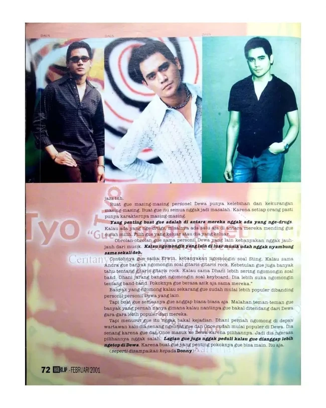 Tak hanya karena kepandaiannya bermusik Tyo juga dikenal karena memiliki paras yang tampan. Parasnya itu yang membuat Tyo kembali viral karena dinilai kelewat awet muda meski kini sudah berusia 52 tahun. Foto: Instagram/@koleksimajalah_hai_