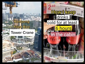 Berada di Ketinggian, Pria Ini Tunjukkan Cara Masak dan Makan di Crane