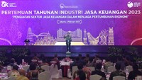 Dalam sambutannya di PTIJK 2023 yang mengusung tema Penguatan Sektor Jasa Keuangan Dalam Menjaga Pertumbuhan Ekonomi, Jokowi berpesan untuk seluruh sektor jasa keuangan di Indonesia turut serta meningkatkan penguatan ekonomi dan sektor Jasa keuangan Dalam Menjaga Pertumbuhan Ekonomi Indonesia.