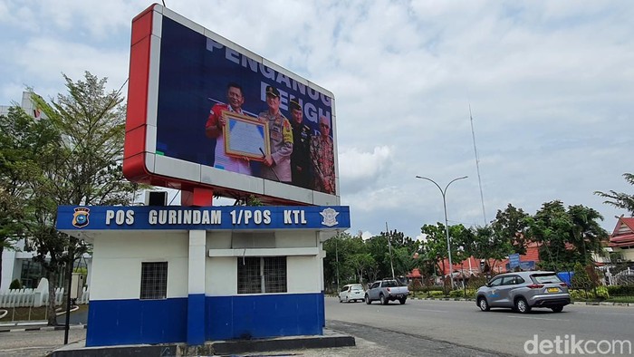 Salah satu pos polisi di Pekanbaru yang diberi nama Pos Gurindam I (Raja Adil Siregar/detikSumut)
