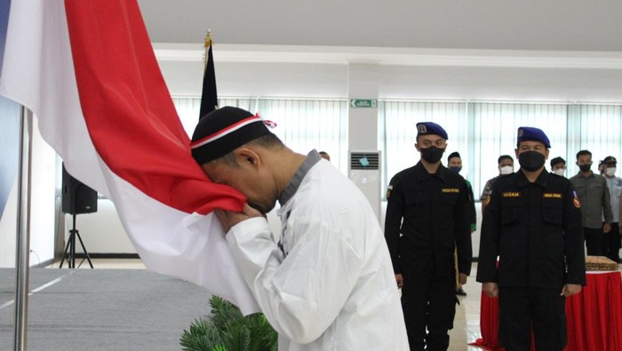Suasana ikrar sumpah setia ke NKRI oleh Napiter di Nusakambangan dan Tegal. Foto diunggah Rabu (9/2/2023).