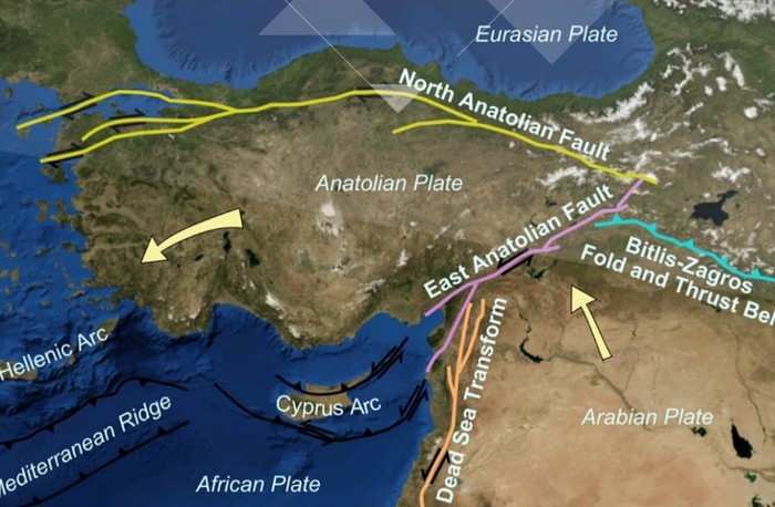 Zona patahan Turki penyebab gempa Turki.