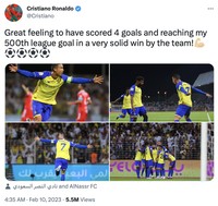 Cristiano Ronaldo memborong empat gol saat Al-Nassr melumat Al-Wehda semalam. Netizen langsung gempar karena CR7 belum habis.