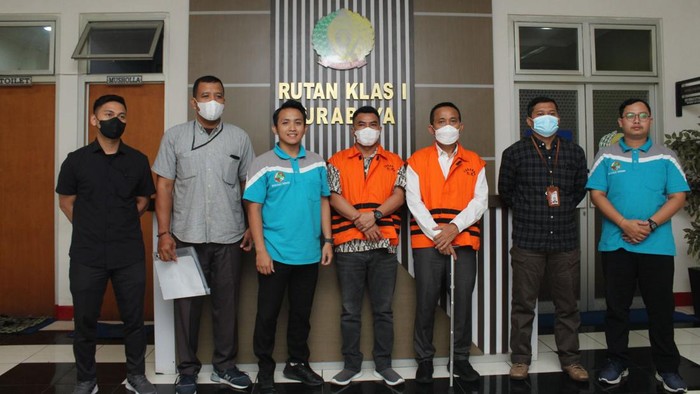 Dua tersangka suap dana hibah pokmas DPRD Jatim di Rutan Medaeng