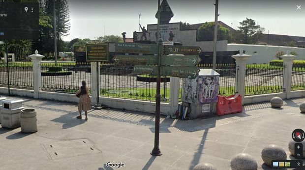 Dugaan lokasi pembacokan pemuda di Titik Nol Jogja.
