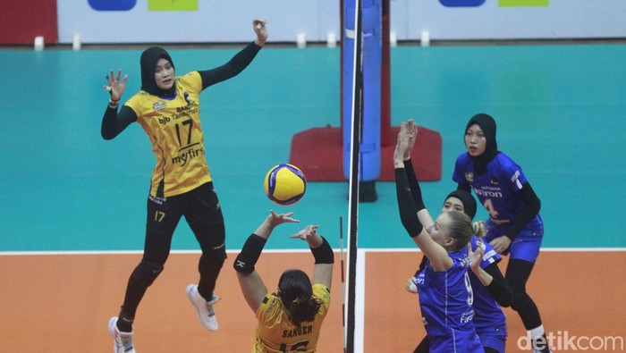 Laga Jakarta Pertamina Fastron dengan Bandung BJB Tandamata di Proliga 2023