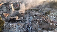 Pemandangan setelah gempa mematikan di Hatay, Turki, 9 Februari 2023. REUTERS/Emilie Madi.