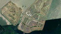 Kini pulau C dan D tersebut telah berganti nama menjadi kawasan Pantai Kita dan Pantai Maju. Baru dua pulau ini yang telah terbangun dan bisa dikunjungi oleh masyarakat umum. Foto: Esri Community Maps Contributors, Esri, HERE, Garmin, Foursquare, METI/NASA, USGS