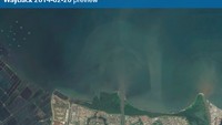 Diambil dari Living Atlas, ini adalah penampakan utara Jakarta, di kawasan penjaringan. Dari foto satelit tahun 2014, tampak belum ada pembangunan pulau reklamasi di kawasan ini. Foto: Esri Community Maps Contributors, Esri, HERE, Garmin, Foursquare, METI/NASA, USGS