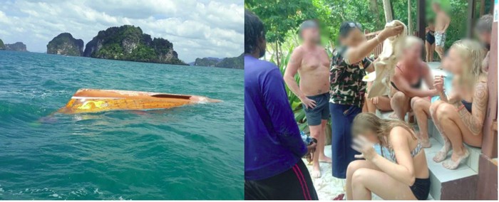 Kapal turis terbalik di Thailand