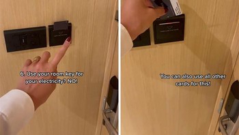 Untuk menyalakan ruangan ternyata bisa pakai kartu yang lain. Foto: TikTok/esthersturrus via Bored Panda