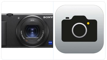 Sedangkan logo aplikasi kamera di smartphone kita, mengambil bentuk kamera digital, lengkap dengan tombolnya. Foto: The Cultural Tutor/Twitter