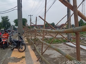 Lahan Pasar Babadan Klaten Ditutup Pagar Bambu Usai Dieksekusi