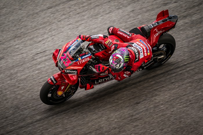 SEPANG, SELANGOR, MALAYSIA - FEBRUARY 10: Enea Bastianini of Italy and Ducati Lenovo Team rides during the Sepang MotoGP Official Test at Sepang International Circuit on February 10, 2023 in Sepang, Selangor, Malaysia. (Photo by Steve Wobser/Getty Images)