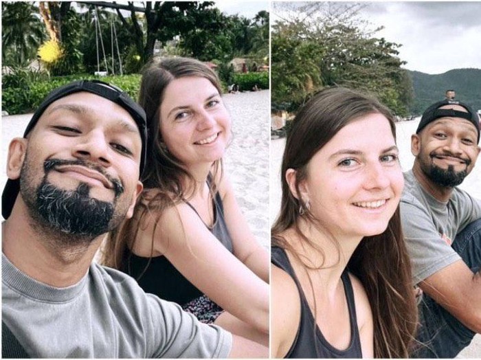 Foto Radzi seorang pemandu wisata di Malaysia, menjalin hubungan dengan bule asal Polandia viral di media sosial.