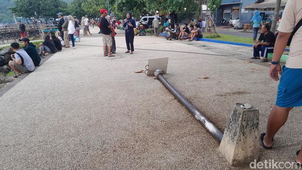 Kondisi jalur pedestrian di Pangandaran, Minggu (12/2/2023)