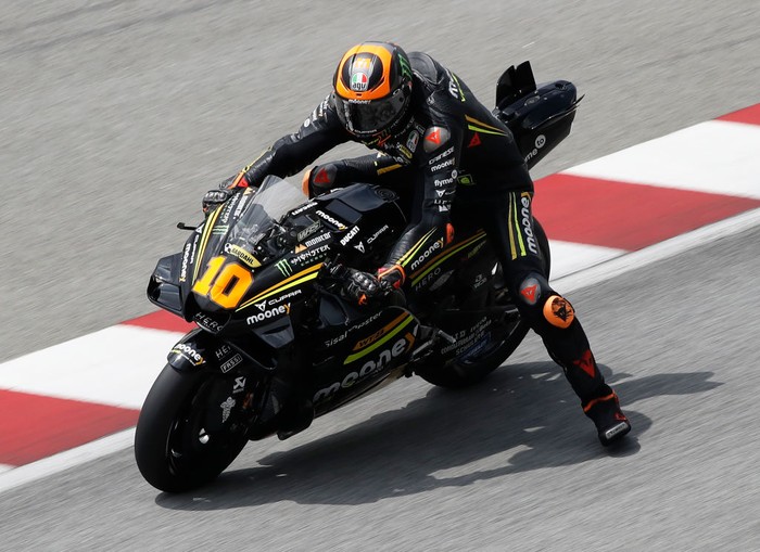 KUALA LUMPUR, MALAYSIA - 2023/02/12: Italian rider Luca Marini of Mooney VR46 Racing Team in action during the Sepang MotoGP Official Test at Sepang International Circuit in Sepang. (Photo by Wong Fok Loy/SOPA Images/LightRocket via Getty Images)