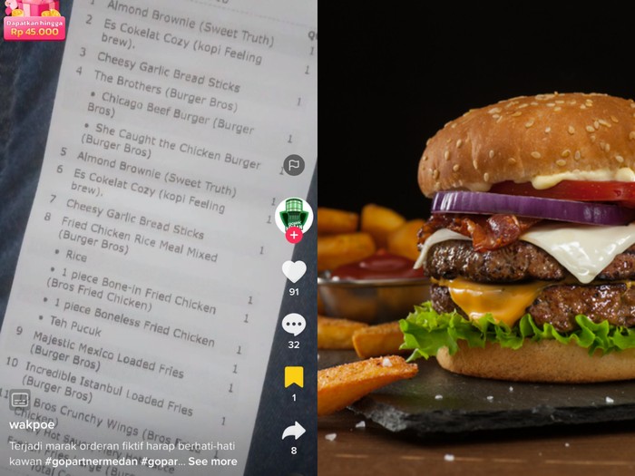 Orderan fiktif burger