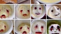 Membeli sebuah es di toko, netizen ini perlihatkan es krim yang menyeramkan. Walaupun awalnya berbentuk tersenyum, ternyata setelah hampir habis terlihat seperti menangis darah. Foto: Bored Panda