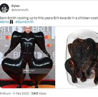 Ada netizen yang menyamakan penampilannya dengan ayam panggang gosong. Foto: Twitter