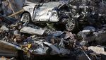 Mobil-mobil Ringsek dan Saling Bertumpuk Akibat Gempa Turki
