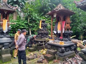 Karangasem Dilanda Angin Kencang, Palinggih-Warung Rusak Tertimpa Pohon