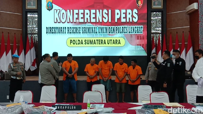 Para pelaku penembakan mantan anggota DPRD Langkat.