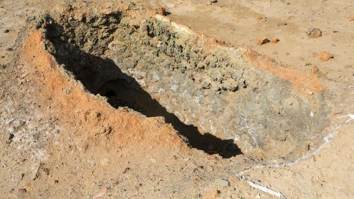 An aerial picture shows a view of possible kilns at the site of the ancient city-state of Lagash, in Iraq's al-Shatra district of the southern Dhi Qar province on February 11, 2023. - Italian and US archaeologists excavating in Lagash in southern Iraq have unearthed a Sumerian 