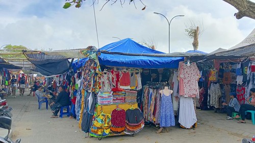 Suasana di lokasi relokasi Pasar Seni Kuta, Badung, Bali, Selasa (14/2/2023).