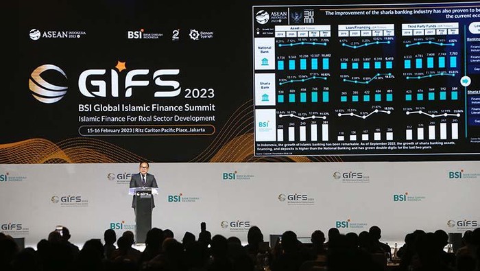 BSI Gelar Global Islamic Finance Summit 2023 PT Bank Syariah Indonesia Tbk menggelar Global Islamic Finance Summit di Jakarta, Rabu (15/2/2023). Acara digelar untuk kemajuan keuangan syariah di Indonesia.