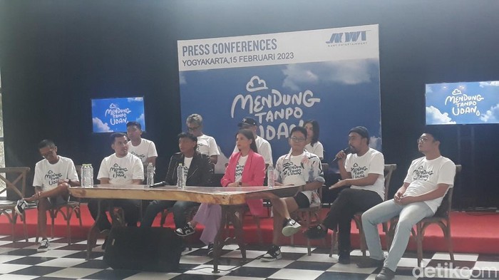 Jumpa pers film Mendung Tanpo Udan di Bantul, Rabu (15/2/2023).