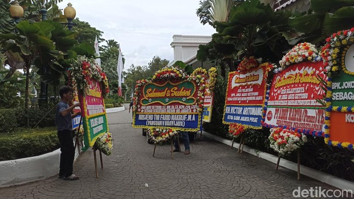 Karangan Bunga di Balai Kota DKI Jakarta. (Tiara/detikcom)