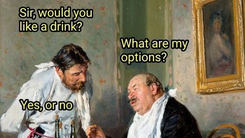 Pilihannya cuma iya dan tidak. Foto: Instagram @artmemescentral