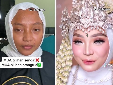 Riasan makeup pilihan orang tua, hasilnya bikin takjub viral di media sosial.