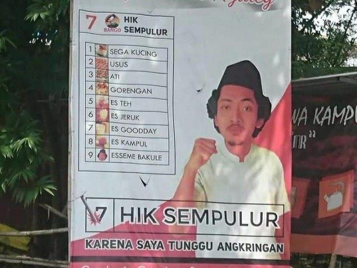 Spanduk warung makan ala caleg kampanye