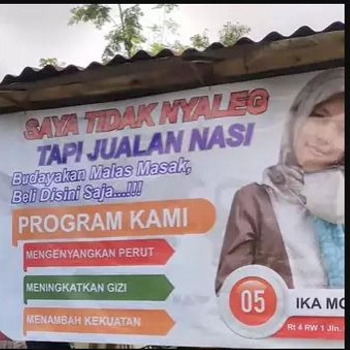 Spanduk warung makan ala caleg kampanye
